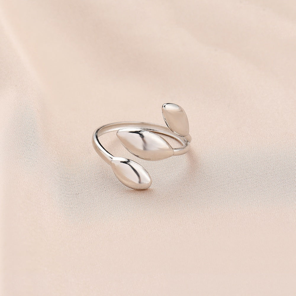 Wholesale of New Minimalist Stainless Steel Leaf Opening Titanium Steel Rings